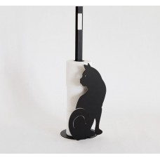 Arti - Mestieri - Metalen - Toiletrolhouder - Poes - zwart - Italiaans - Design