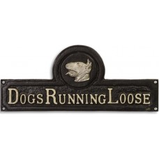 Gietijzeren - bordje - Dogs - running - loose - gietijzer