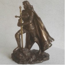 King Arthur - beeldje - excalibur - briefopener - bronskleurig - 14x12x20cm