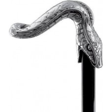 MadDeco - Slang - Beukenhouten wandelstok met zilver verguld handvat - Italiaans design