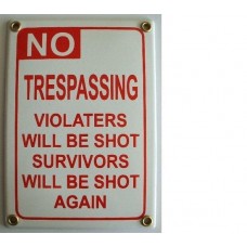 MadDeco - emaille - wandbord - deurbord - Trespassing - Violaters - will - be ...