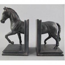 Paard - boekensteunen - zwart - polyresin - 27x13x24cm