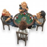 Pokertafel met pokeraars beeldje Warren Stratford 1149