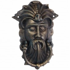Viking hoofd op gietijzeren deurklopper 23lx