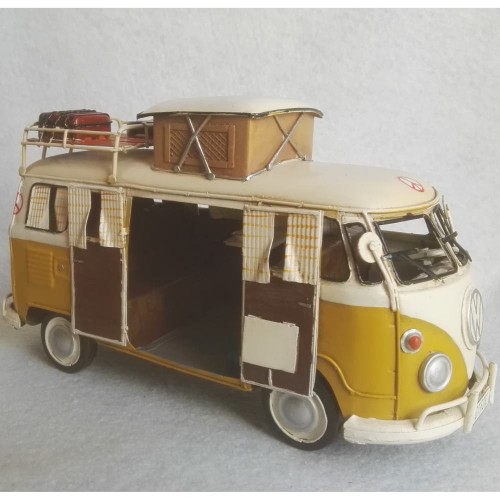 tafereel logboek Verleiding Volkswagen T1 bus - camper - blikken woondecoratie - met VW licentie -  25x12x15cm
