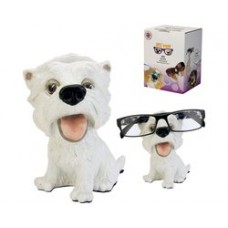 MadDeco - ludieke brillenstandaard West Highland White Terrier pup - Westie - polystone - 11 cm hoog - onze kleine vriendjes - brillenhouder