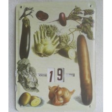 kalender,groenten,metaal