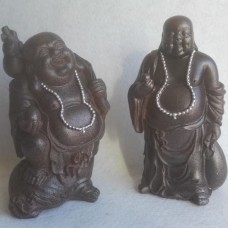 setje van twee Boeddha beeldjes - beeldje - polystone